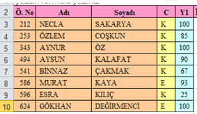 excel yada fonksiyonu