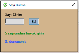 c# sayı tahmin oyunu yapma