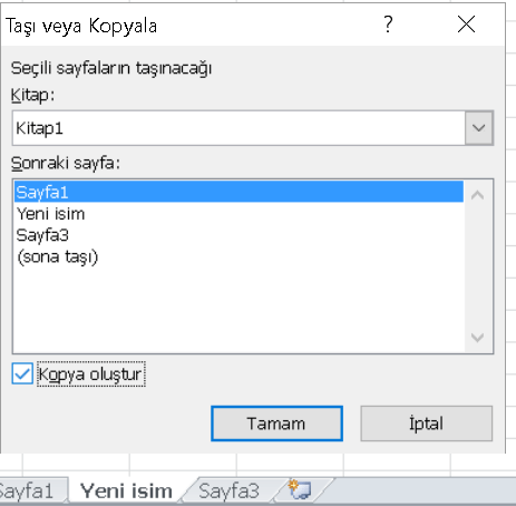 taşı ve kopyala