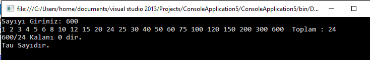 c# ta tau sayısını bulma